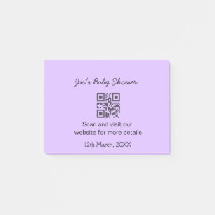 Post-it® Code QR simple pour baby shower avec nom personnal