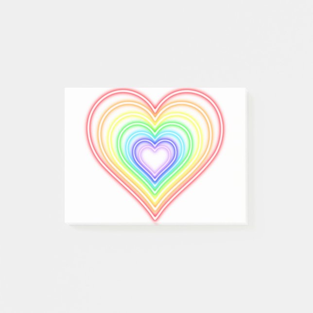 Post-it® Coeur au néon - arc-en-ciel (Devant)
