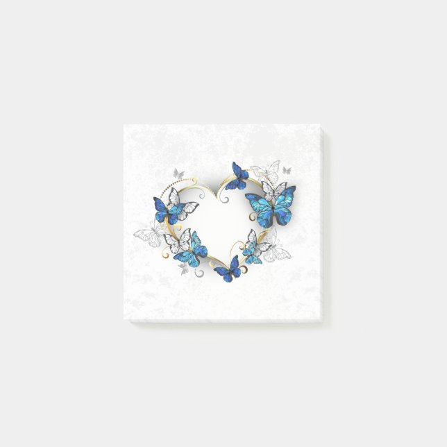 Post-it® Coeur bijoux avec papillons Morpho (Devant)