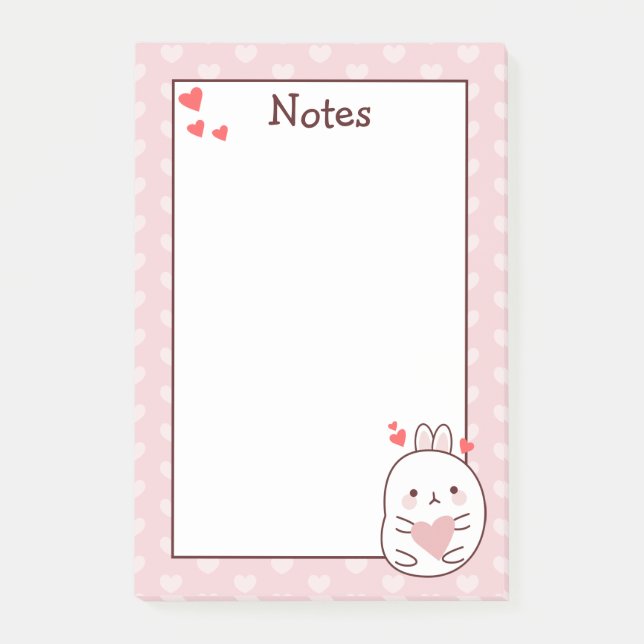 Post-it® Coeur Bunny mignon (Devant)