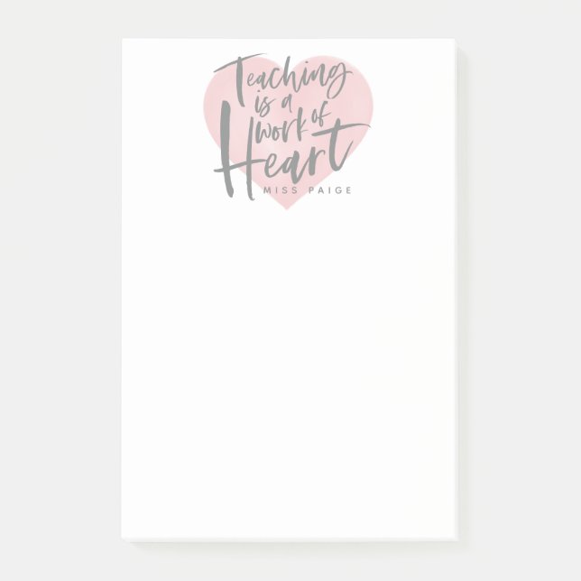 Post-it® Coeur d'aquarelle de cadeau de professeur (Devant)