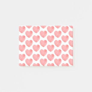 Post-it® Coeur d'aquarelle rose motif