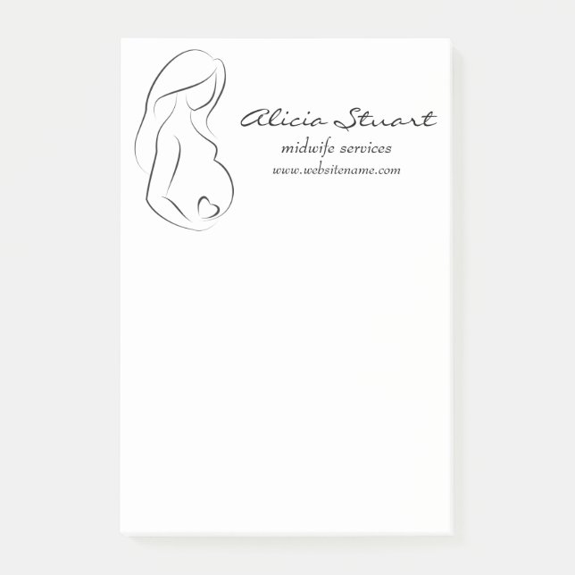 Post-it® Coeur de ventre de femme enceinte de profil (Devant)