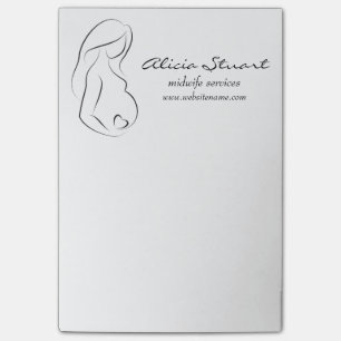 Post-it® Coeur de ventre de femme enceinte de profil