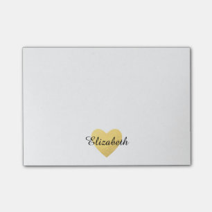 Post-it® Coeur d'or et notes de Courrier-it® personnalisé