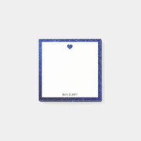Cœur et bordure en faux brillant bleu sur fond bla