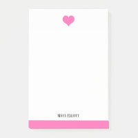 Coeur et bordure rose vif et blanc, nom