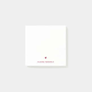 Post-it® Coeur et nom magenta vibrant