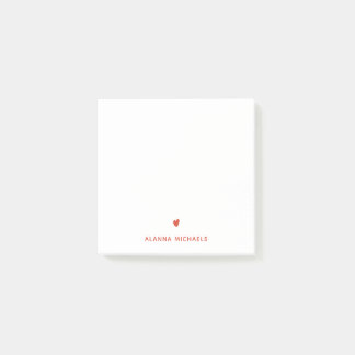Post-it® Coeur et nom orange gras