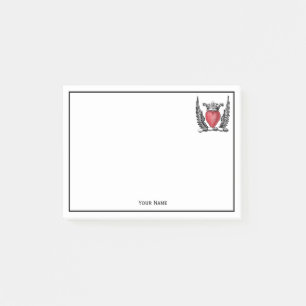 Post-it® Coeur héraldique avec ailes Armoiries Crest