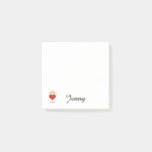 Post-it® Coeur personnalisé dans une boîte Notes post-it