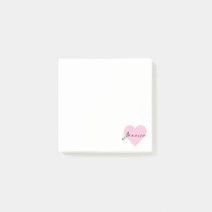 Post-it® Coeur rose mou personnalisé