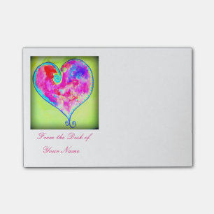 Post-it® coeur rose tourbillonnant