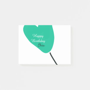 Post-it® Cœur vert joyeux anniversaire ballon blanc noir en