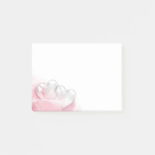 Post-it® Coeurs de verre romantique Pétales Roses