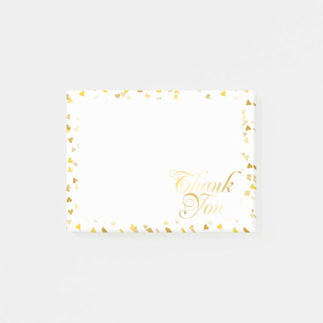 Post-it® Coeurs d'or Merci (Devant)