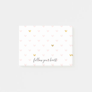 Post-it® Coeurs d'or rose pâle