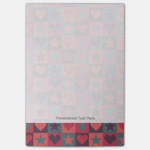 Post-it® Coeurs Et Étoiles Motif Rose