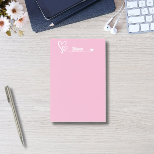 Post-it® Coeurs mignons & Nom personnalisé, Simple Personna