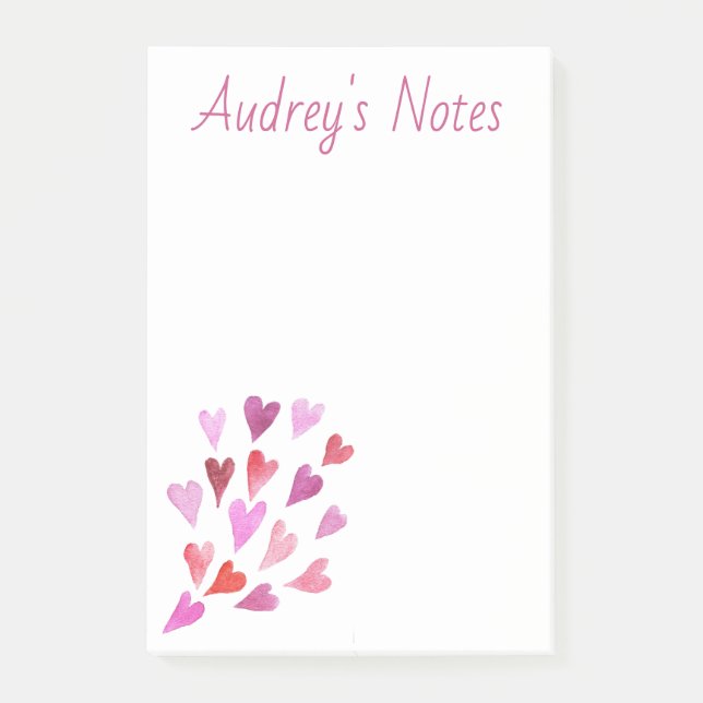 Post-it® Coeurs personnalisés mignons (Devant)