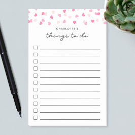 Post-it® Coeurs rose Éparpillés Confetti Liste des choses à