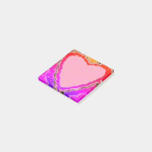 Post-it® Coeurs rose, rouge et violet et chutes Pétales