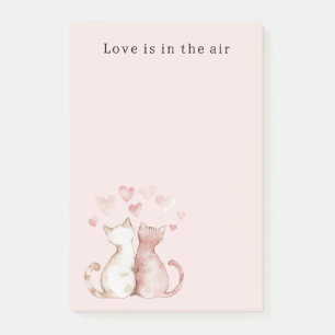 Post-it® Cœurs roses chats blancs amour