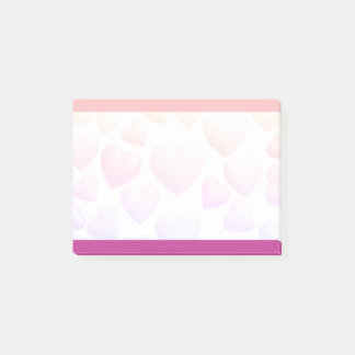 Post-it® Cœurs roses et violets sur 3M personnalisés