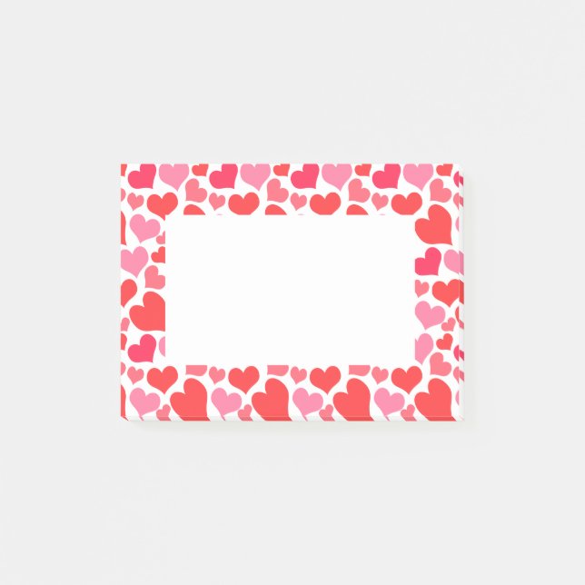 Post-it® Coeurs rouges et roses de Saint-Valentin pour (Devant)