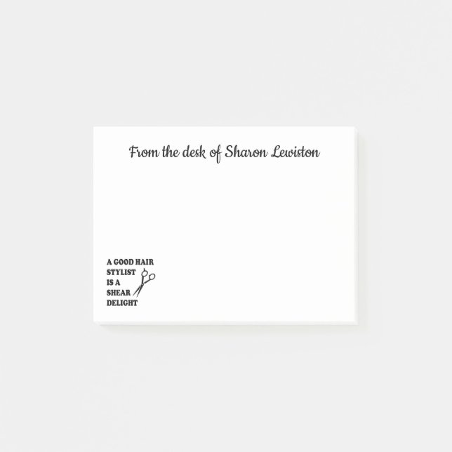 Post-it® Coiffeur amusant, coiffeur amusant, coiffeur barbi (Devant)