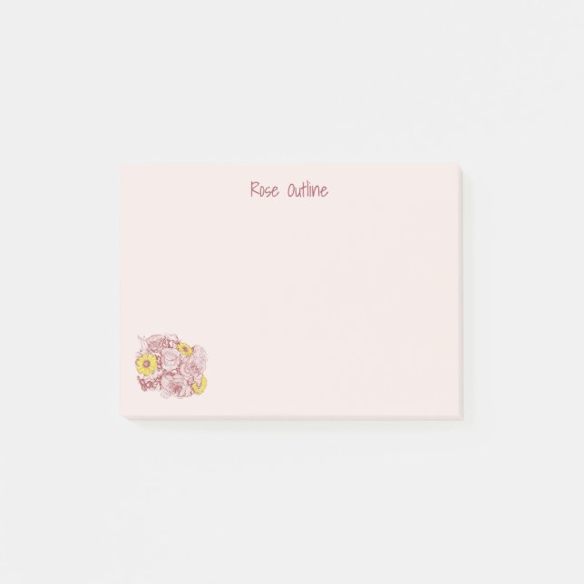 Post-it® Coin gauche Terra Cotta Bouquet délimité personnal (Devant)
