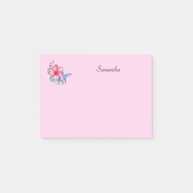 Post-it® Colibri à fleurs tropicales Personnalisé (Devant)
