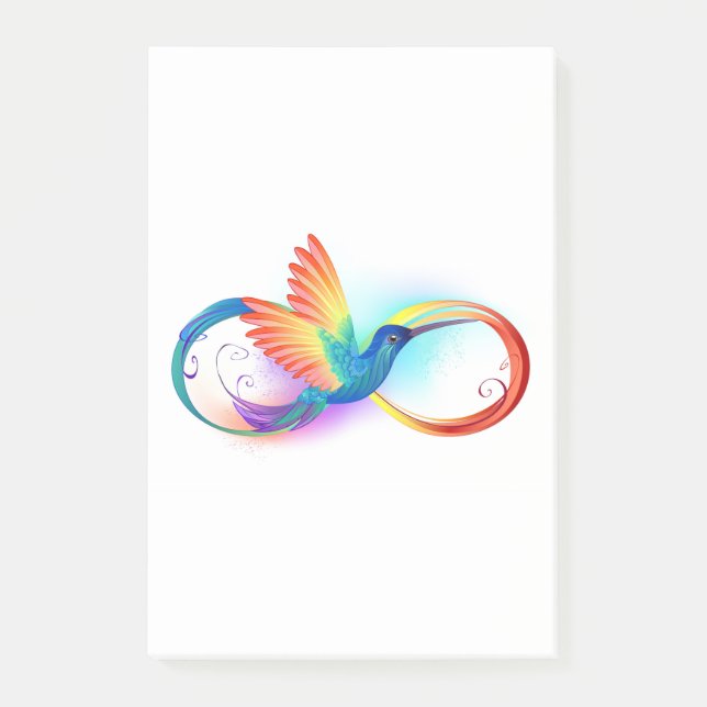 Post-it® Colibri arc-en-ciel avec symbole Infinity (Devant)
