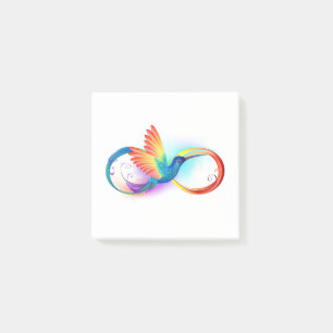 Post-it® Colibri arc-en-ciel avec symbole Infinity