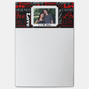 Post-it® Collage de mot de Saint-Valentin de photo