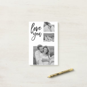 Post-it® Collage moderne Couple Photo & Love You Beauté Cad