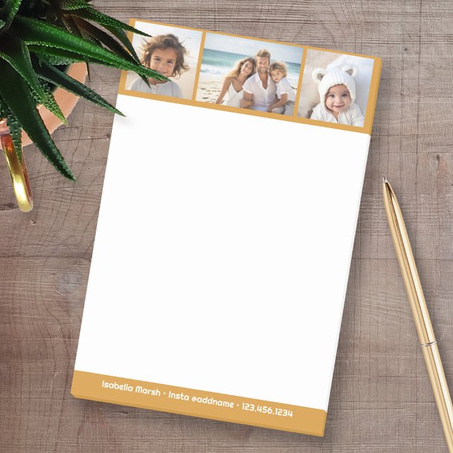 Post-it® Collage photo Terra Cotta - Personnalisé (Custom Post-it Note Pads - Add your name and other text)