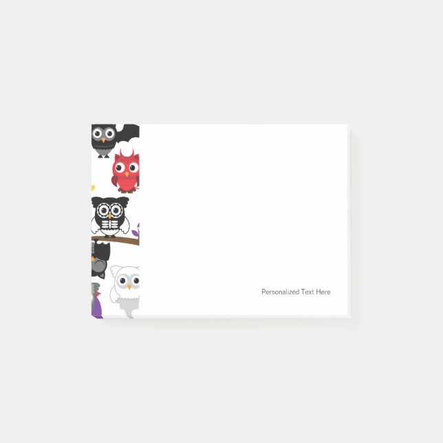Post-it® Collection De Chouettes D'Halloween Éffrayantes (Devant)