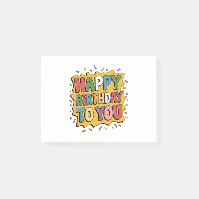 Post-it® Comic Burst Joyeux Anniversaire (Devant)