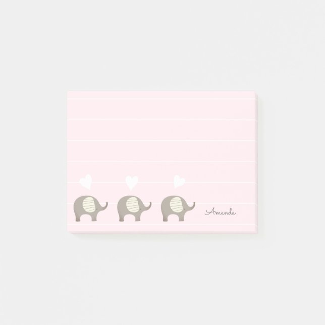 Post-it® Commentaire d'un éléphant mignon (Devant)