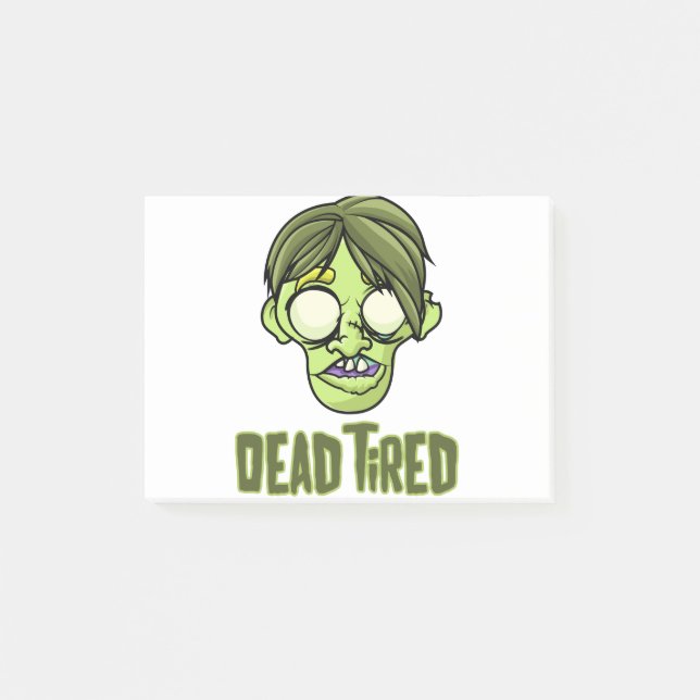 Post-it® Complètement fatigué - zombi drôle (Devant)