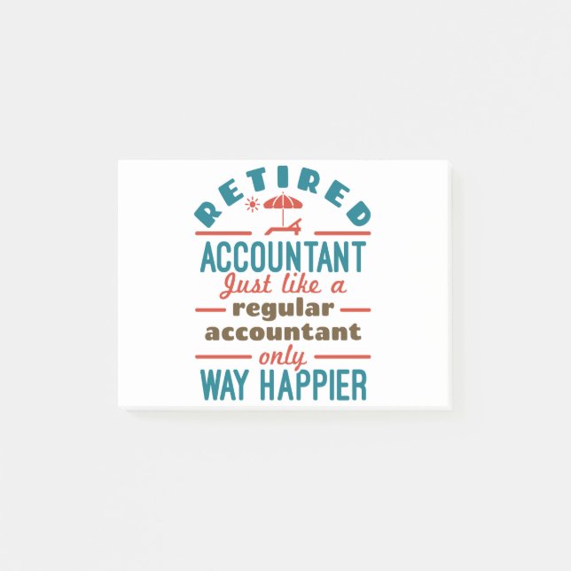 Post-it® Comptable Drôle Retraité Beaucoup Plus Heureux (Devant)