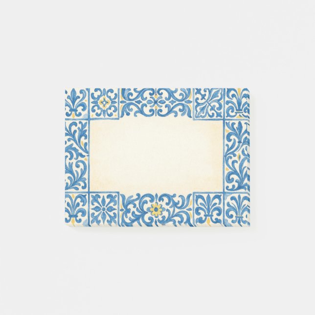 Post-it® Conception d'aquarelle fixe portugaise Azulejo (Devant)