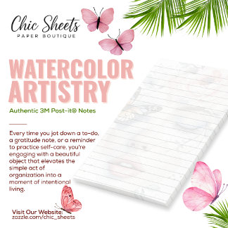 Post-it® Conception d'art aquarelle Shabby Chic 3M 