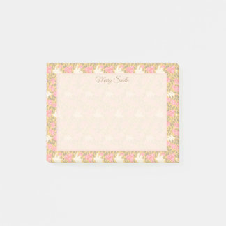 Post-it® Conception de bordure florale oiseau pastel élégan