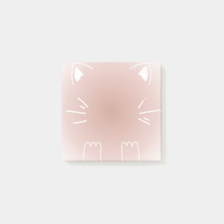 Post-it® Conception de chat à dégradé rose pastel