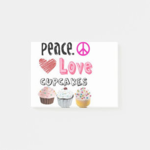 Post-it® Conception de gâteaux Peace Love Cupcakes