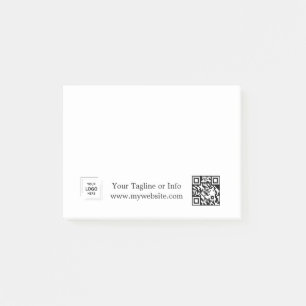 Post-it® Conception de note de logo d'entreprise QR blanc m
