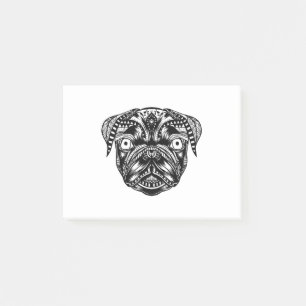 Post-it® Conception de tête de Pug de chien Mandala