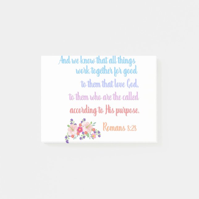 Post-it® Conception de verset biblique Romains 8 (Devant)